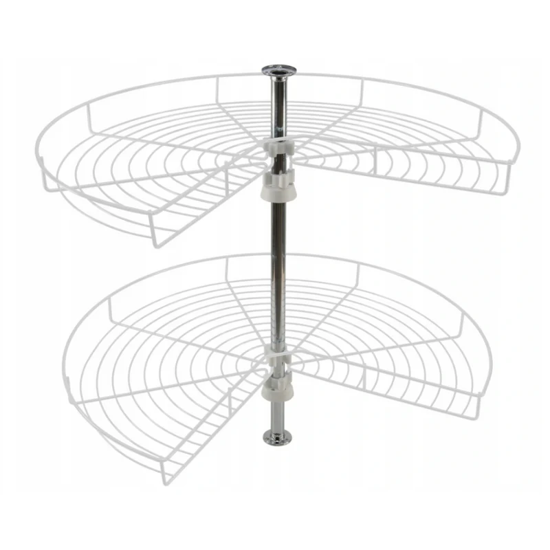 Carrousel de rangement d'angle 3/4 pour placard de cuisine système - 690mm - Blanc