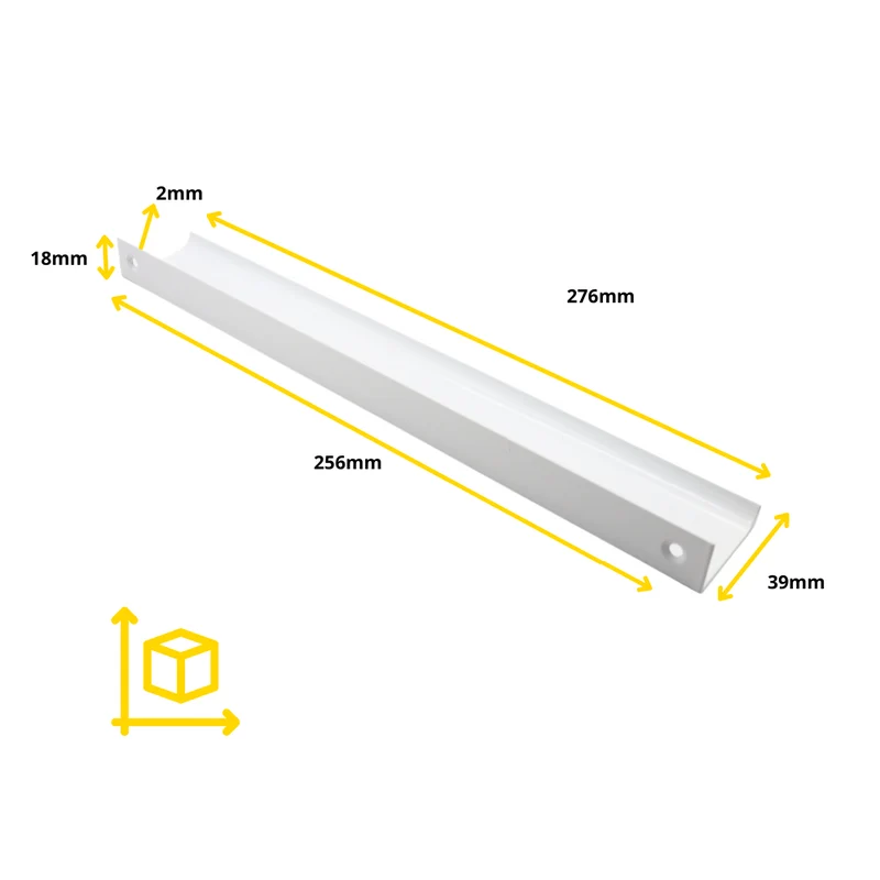 Poignée profilée Edge 256mm (Longueurs totales 276mm) - Blanc