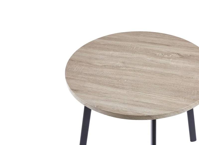 Ensemble table à manger en bois gris clair avec 4 tabourets gris IRINA