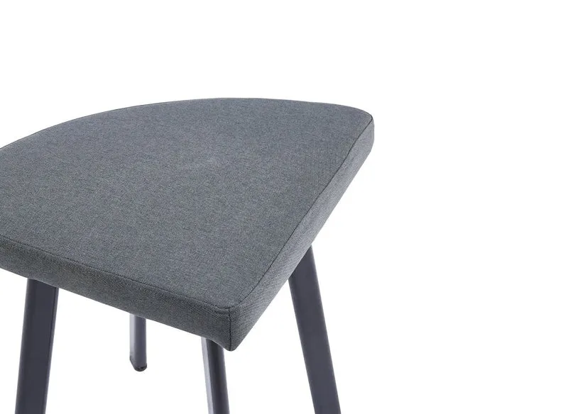 Ensemble table à manger en bois gris clair avec 4 tabourets gris IRINA