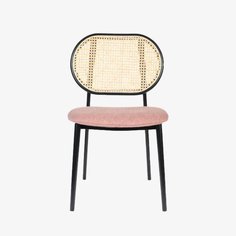 SPIKE - Chaise en tissu et cannage
