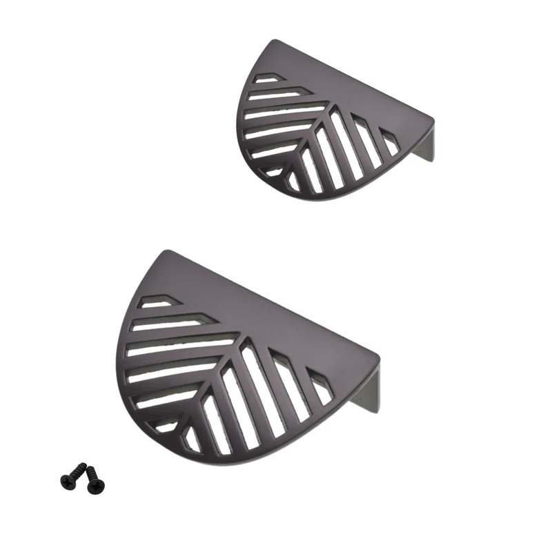 Poignée de meuble LEAF Edge 32mm (Longueur totale 60mm) - Argent mat perlé