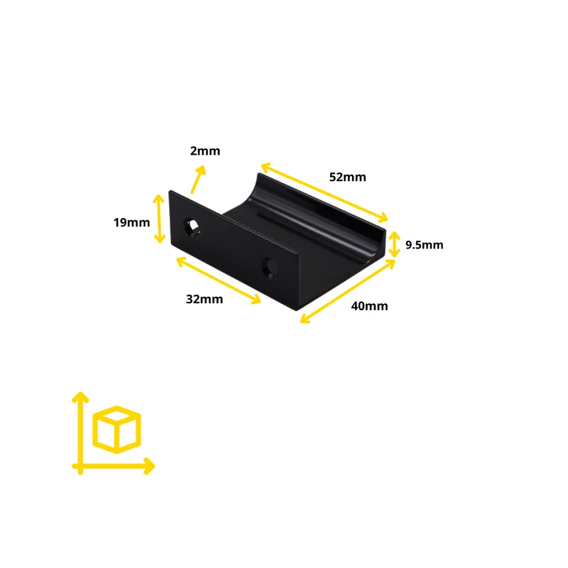 Poignée profilée Edge 32mm (Longueurs totales 52mm) - Noir