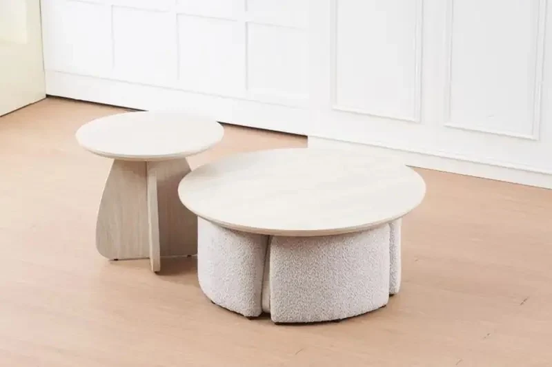 Table basse LISA + 4 poufs