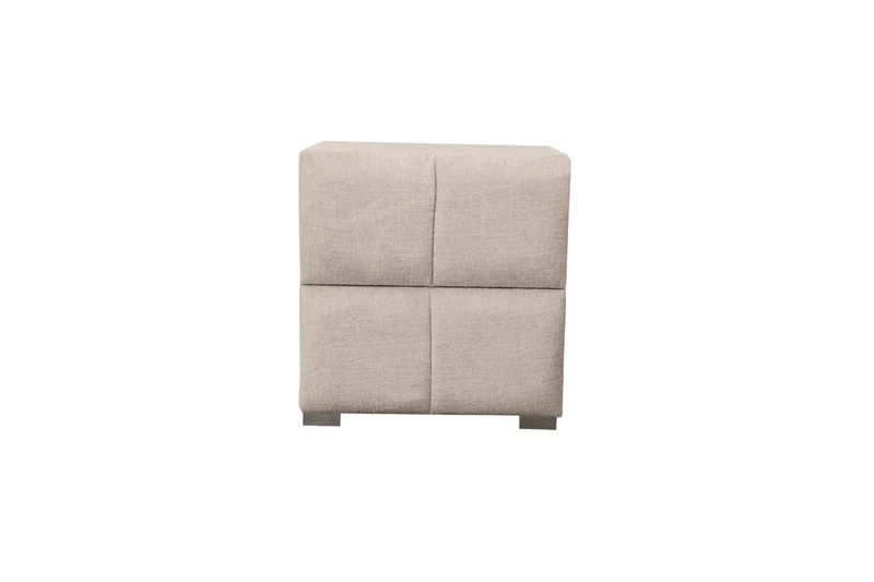 Lit coffre Eva blanc cassé tissus chenille