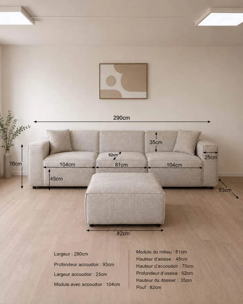 Canapé modulable EMMA Marbella 3+1
