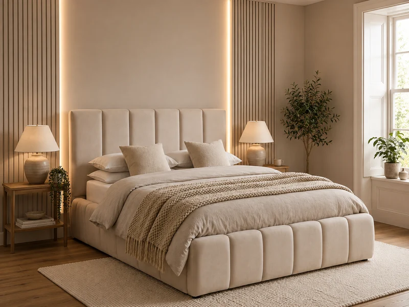 Lit coffre NARA beige