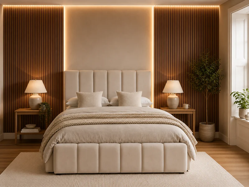 Lit coffre NARA beige