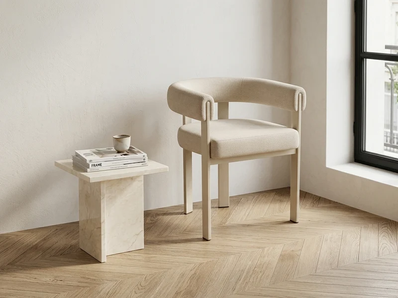Chaise VAIANA beige, pieds beige