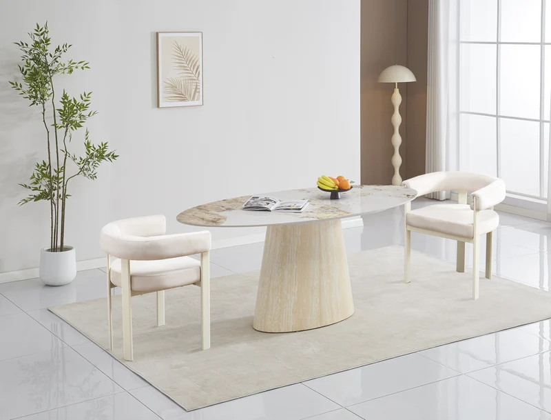 Chaise VAIANA beige, pieds beige