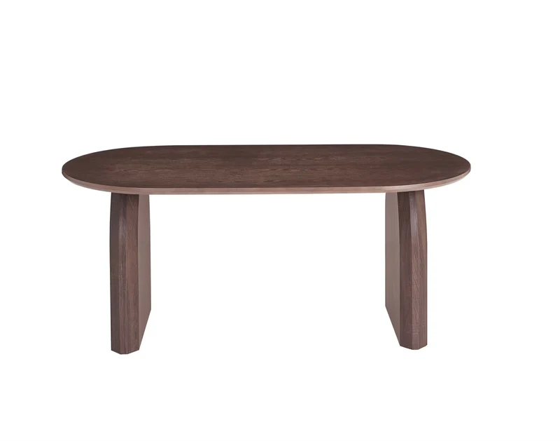 Table à manger FLUIDE plateau et pieds effet noyer 180cm