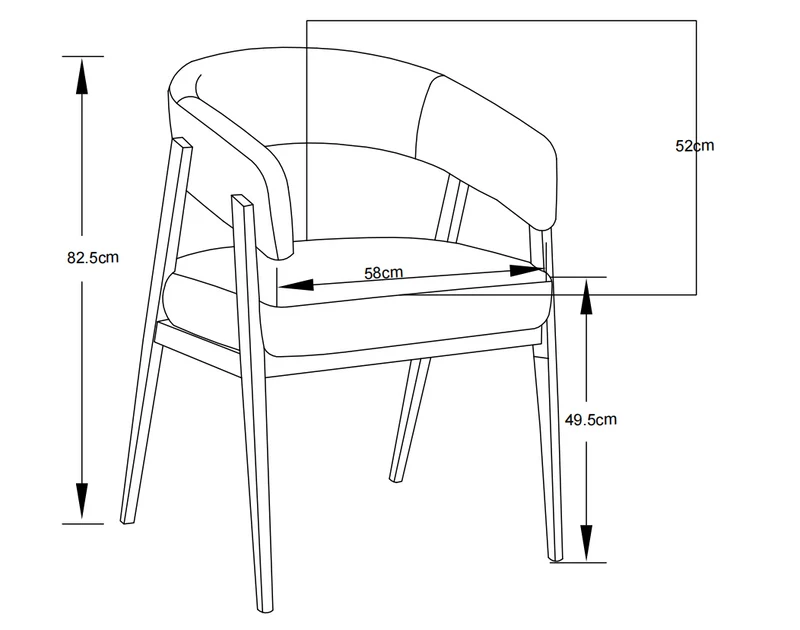 Chaise ALICIA Pieds Noyer