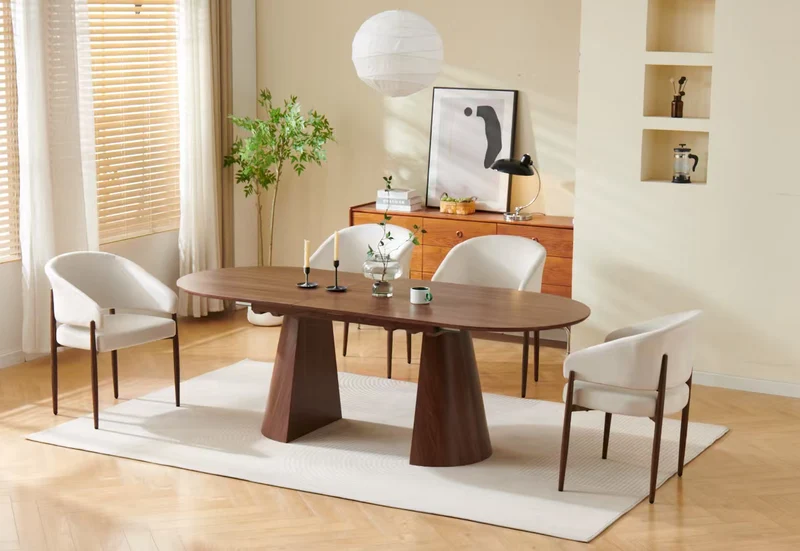 Table à manger ANASTASIA extensible 180/220CM céramique noyer