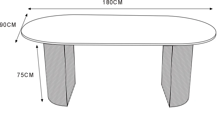 Table à manger NEW ANNA plateau et pieds effet noyer 180cm