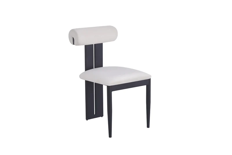 CHAISE TIFFANY PIED NOIR VELOURS BEIGE