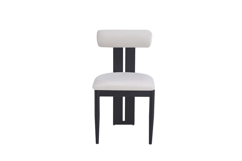 CHAISE TIFFANY PIED NOIR VELOURS BEIGE