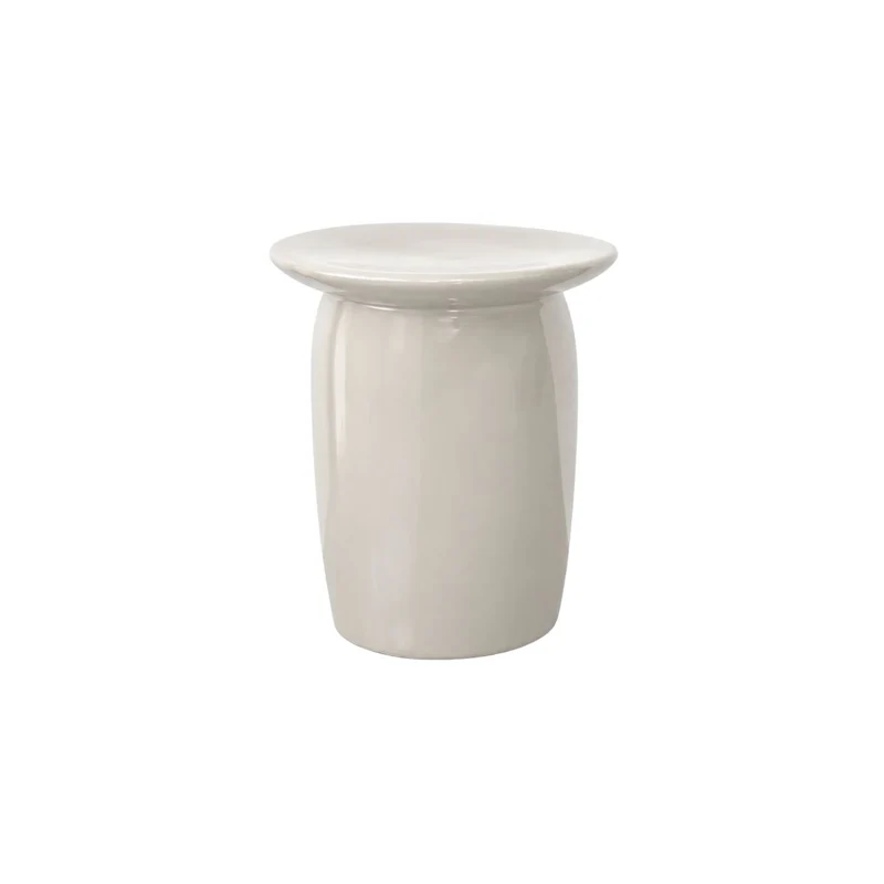 Bijzettafel Kivo - 36 cm - Glossy keramiek - Latte