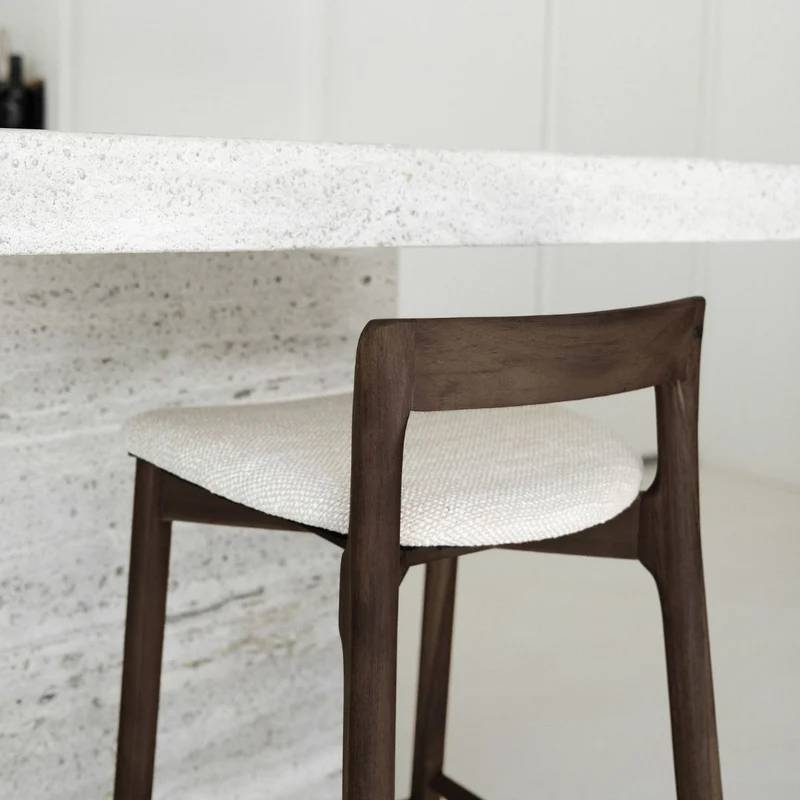 Barkruk Charmes - Smoke - Stoffen zitting - Sandstone spotted Weave - 75 cm zithoogte