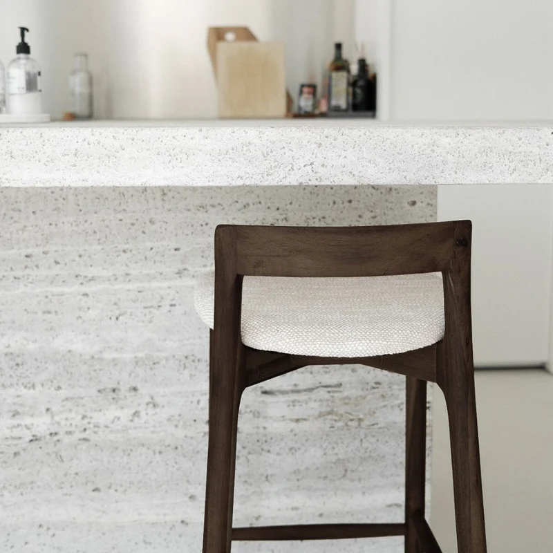 Barkruk Charmes - Smoke - Stoffen zitting - Sandstone spotted Weave - 75 cm zithoogte
