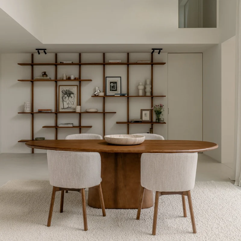 Houten organische eettafel - Anvers - 240 cm - Donkerwalnoot - Essenhout