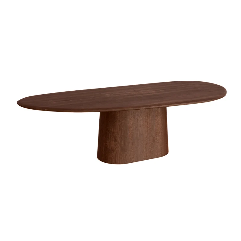 Houten organische eettafel - Anvers - 240 cm - Donkerwalnoot - Essenhout