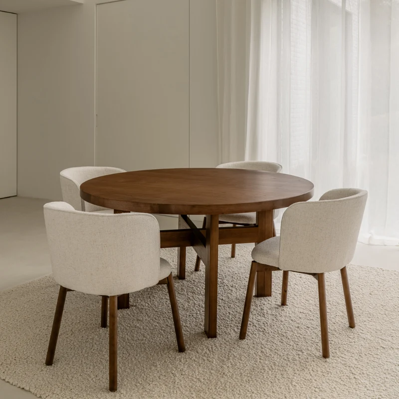 Victor - Ronde eettafel – Ø140 – Donkerwalnoot - Essenhout