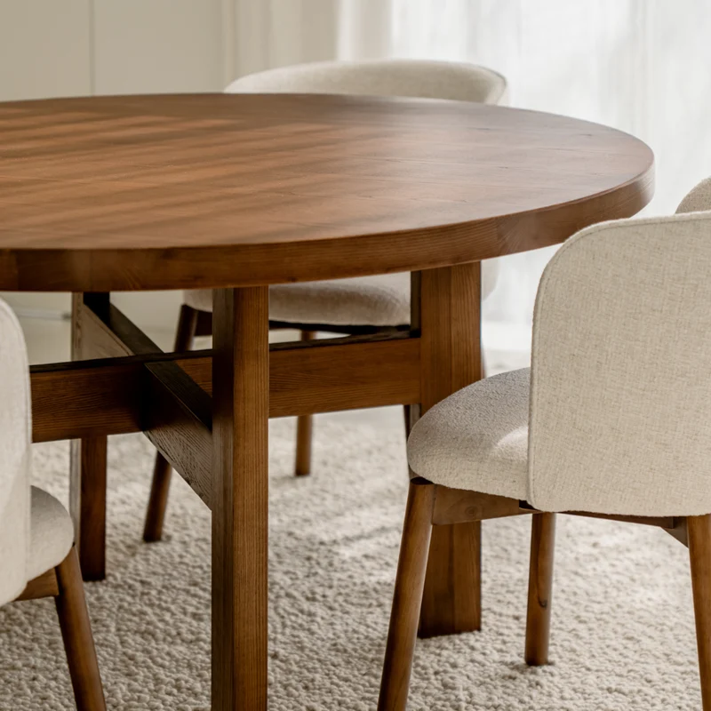 Victor - Ronde eettafel – Ø140 – Donkerwalnoot - Essenhout