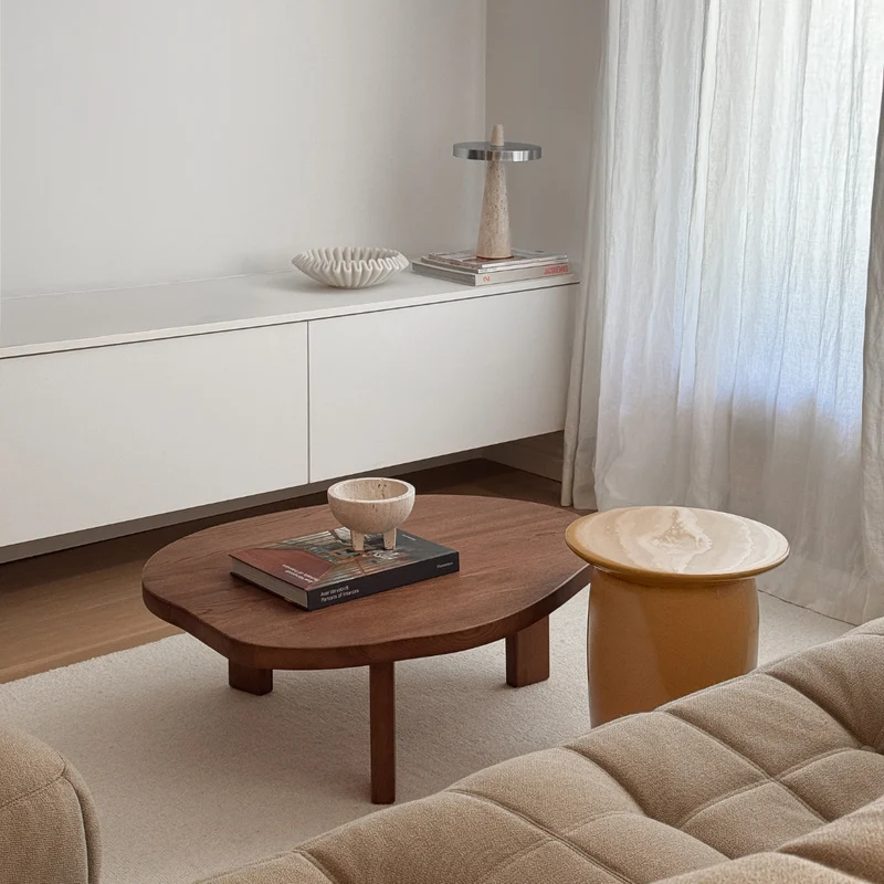 Salontafel Eden - Essenhout - Donkerwalnoot - Organisch - 85 cm - Groot