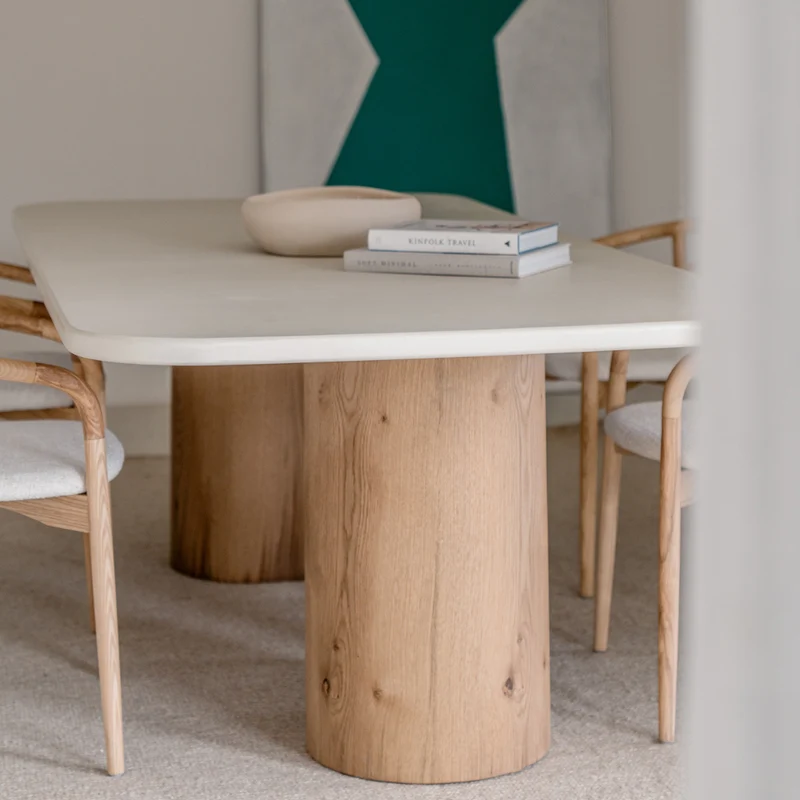 Eettafel Vesper - MicroSkin - 240 cm - Eiken onderstel