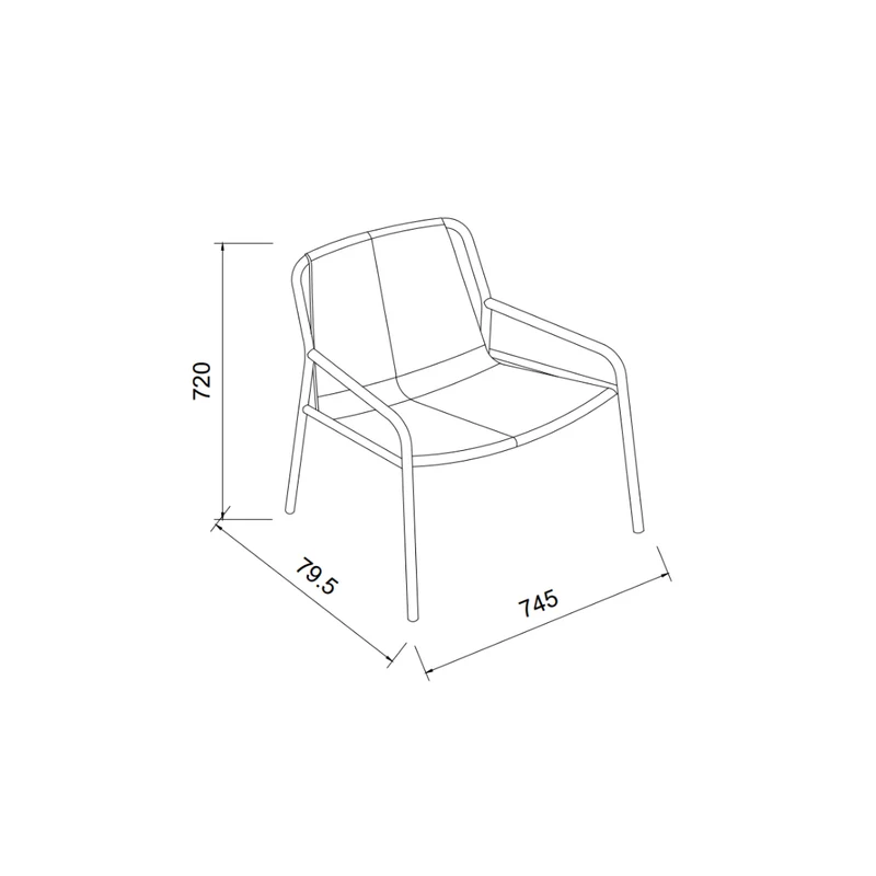 Fauteuil Azur - B78 cm - geborsteld stalen frame - Licht Cognac leder