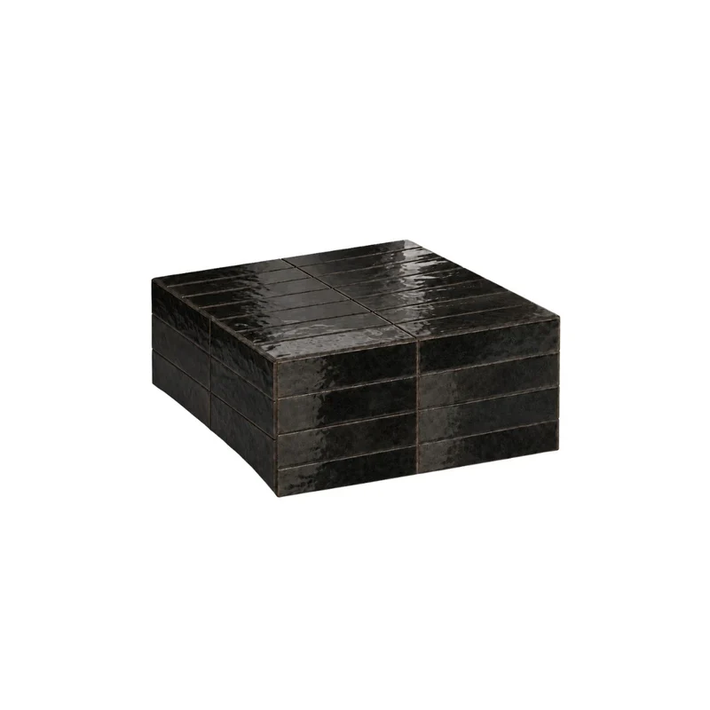 Salontafel Vence - Zwarte tegels - Laag - 27 cm