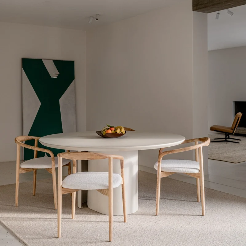 Eettafel Elio – Microskin - Latte - Poederlak Metaal Latte onderstel - 160 cm