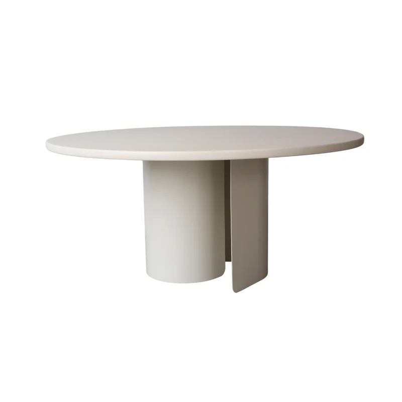 Eettafel Elio – Microskin - Latte - Poederlak Metaal Latte onderstel - 160 cm