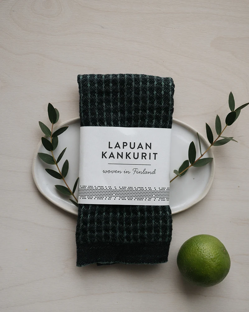 MAIJA washcloth | black-aspen green