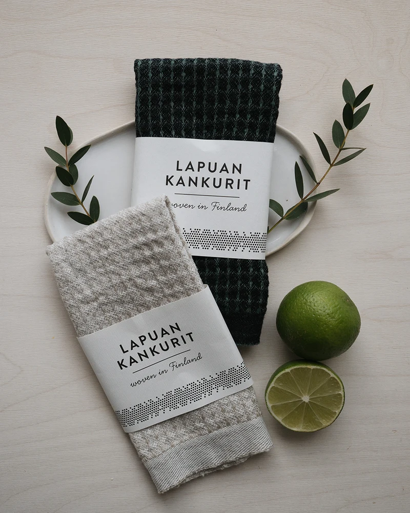 MAIJA washcloth | black-aspen green