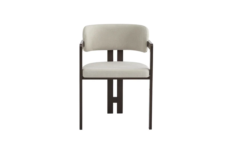 Chaise MELLOW pieds effet noyer chenille beige