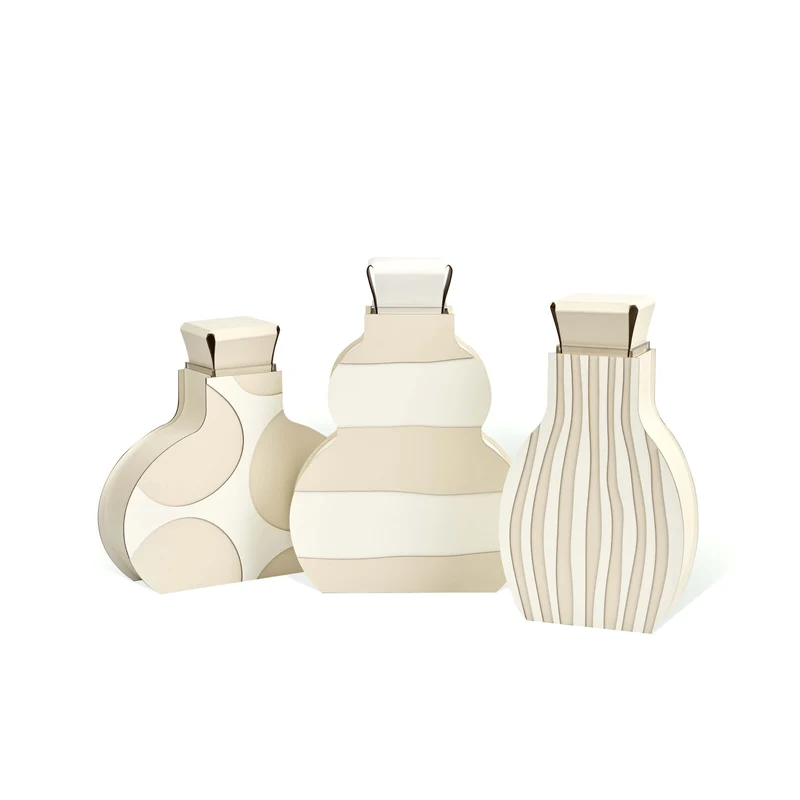 Leather Decorative Object VASE OTTO GRAPHIC by Gianpaolo Venier for ADJ STYLE