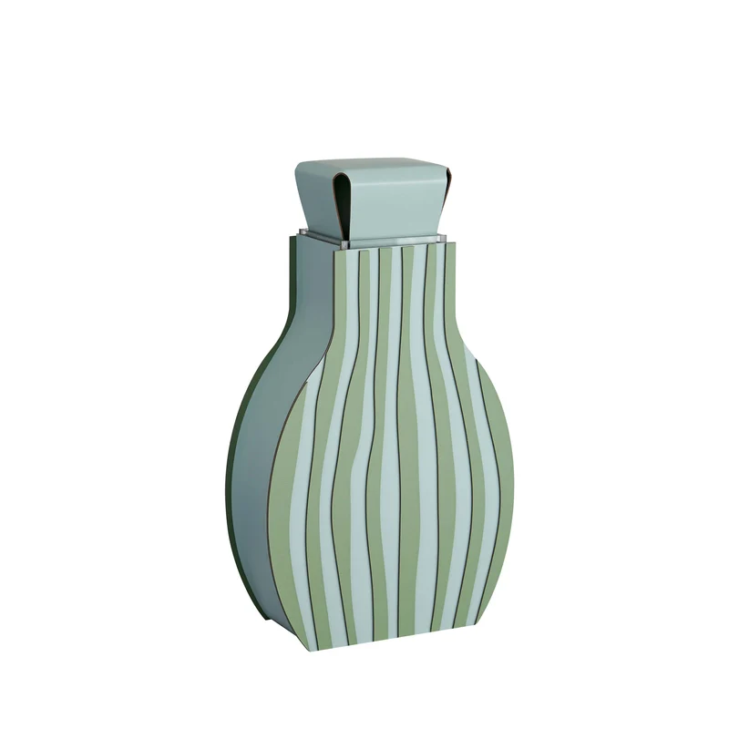Leather Decorative Object VASE OTTO GRAPHIC by Gianpaolo Venier for ADJ STYLE