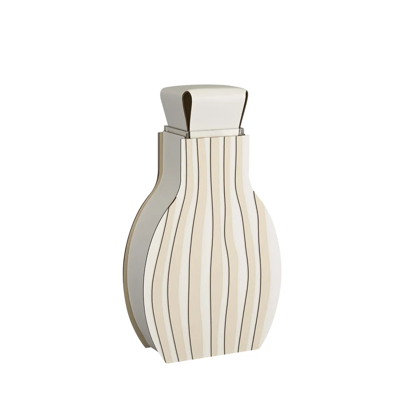 Leather Decorative Object VASE OTTO GRAPHIC by Gianpaolo Venier for ADJ STYLE