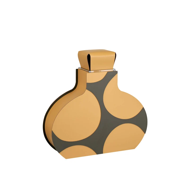 Leather Decorative Object VASE OTTO GRAPHIC by Gianpaolo Venier for ADJ STYLE