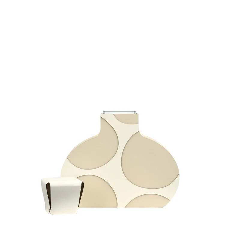 Leather Decorative Object VASE OTTO GRAPHIC by Gianpaolo Venier for ADJ STYLE