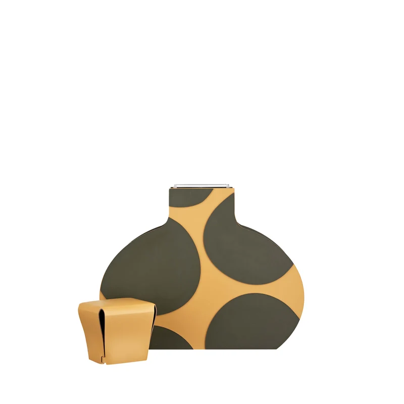 Leather Decorative Object VASE OTTO GRAPHIC by Gianpaolo Venier for ADJ STYLE