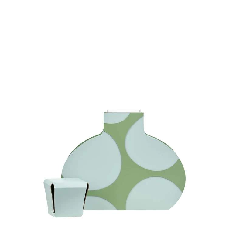 Leather Decorative Object VASE OTTO GRAPHIC by Gianpaolo Venier for ADJ STYLE