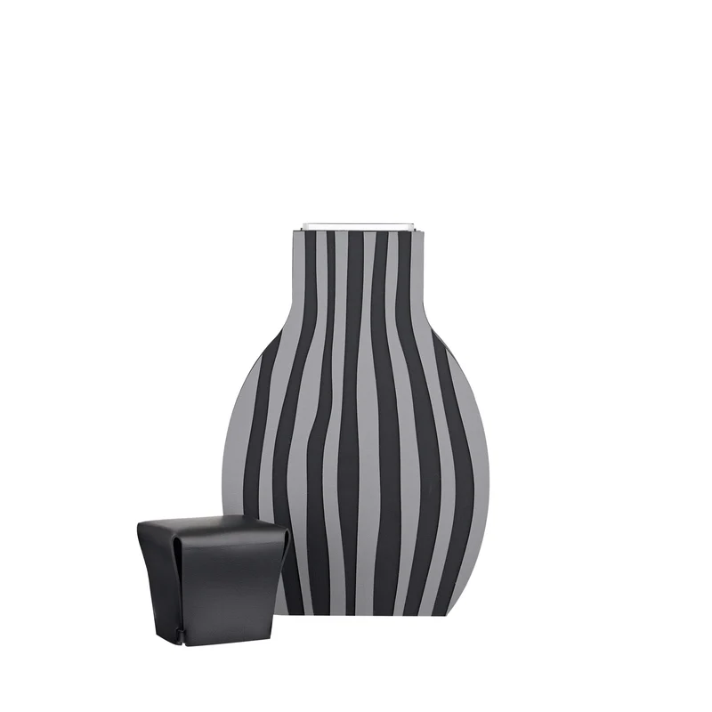 Leather Decorative Object VASE OTTO GRAPHIC by Gianpaolo Venier for ADJ STYLE