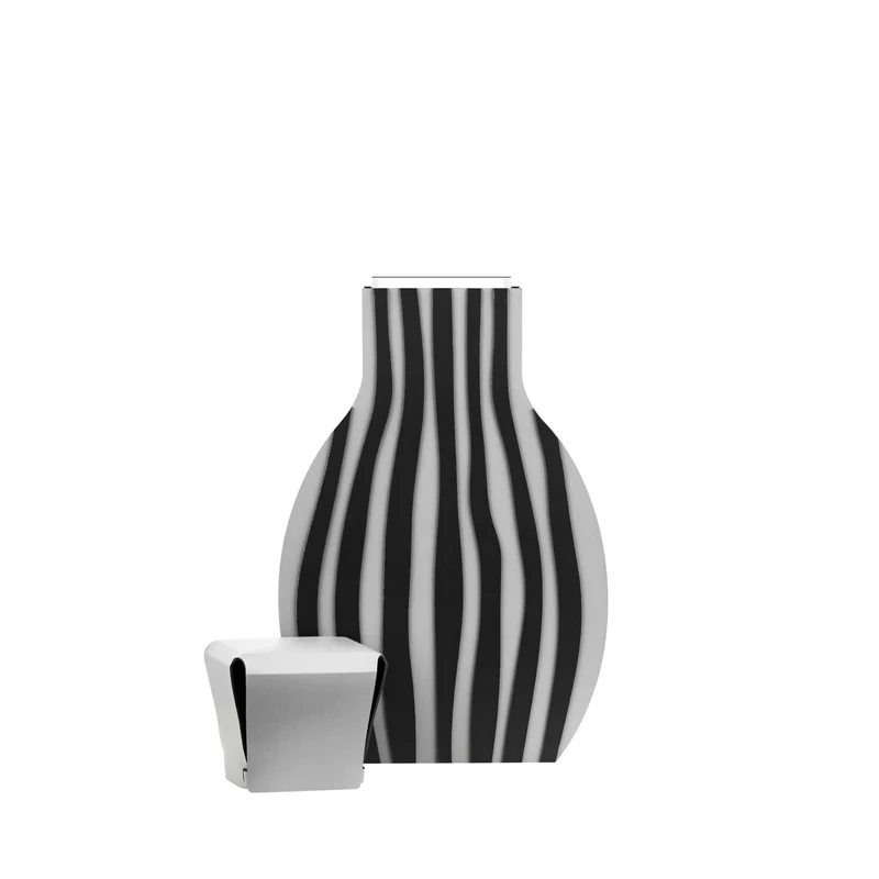Leather Decorative Object VASE OTTO GRAPHIC by Gianpaolo Venier for ADJ STYLE