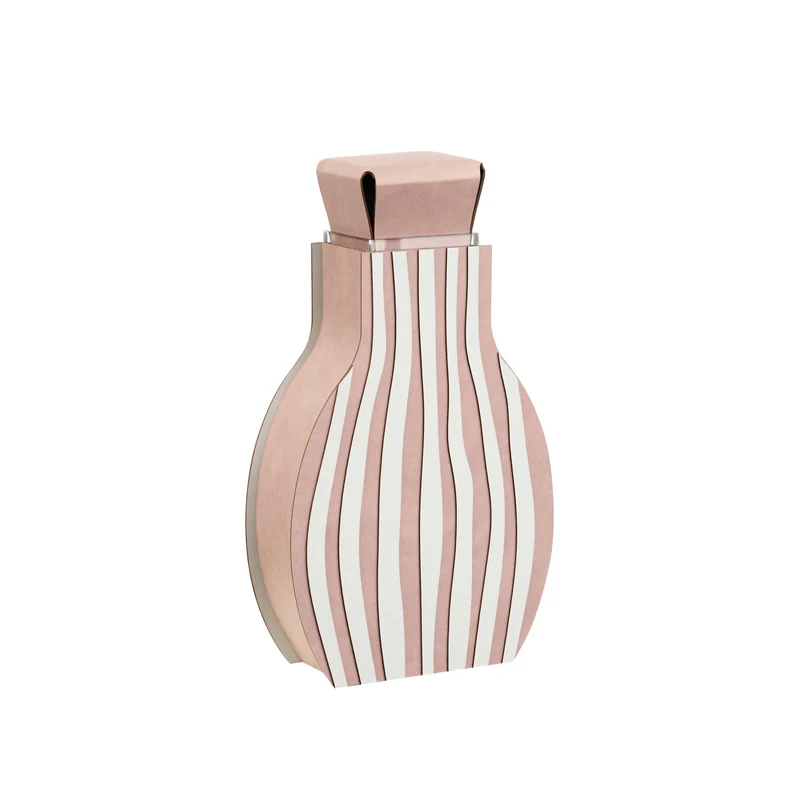 Leather Decorative Object VASE OTTO GRAPHIC by Gianpaolo Venier for ADJ STYLE