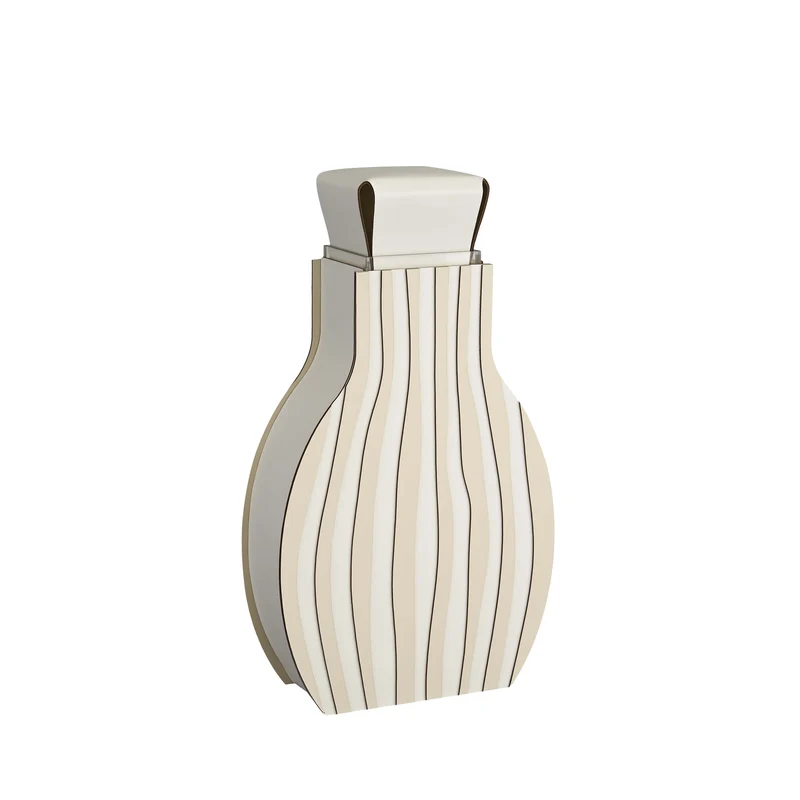 Leather Decorative Object VASE OTTO GRAPHIC by Gianpaolo Venier for ADJ STYLE
