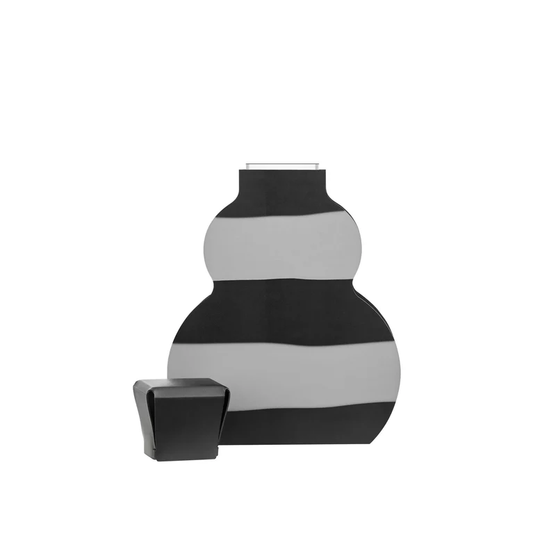 Leather Decorative Object VASE OTTO GRAPHIC by Gianpaolo Venier for ADJ STYLE