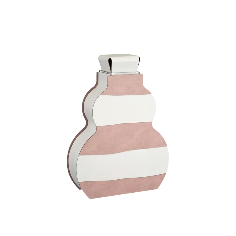 Leather Decorative Object VASE OTTO GRAPHIC by Gianpaolo Venier for ADJ STYLE