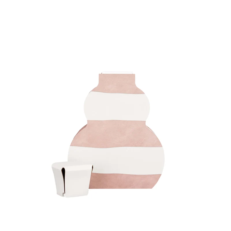 Leather Decorative Object VASE OTTO GRAPHIC by Gianpaolo Venier for ADJ STYLE
